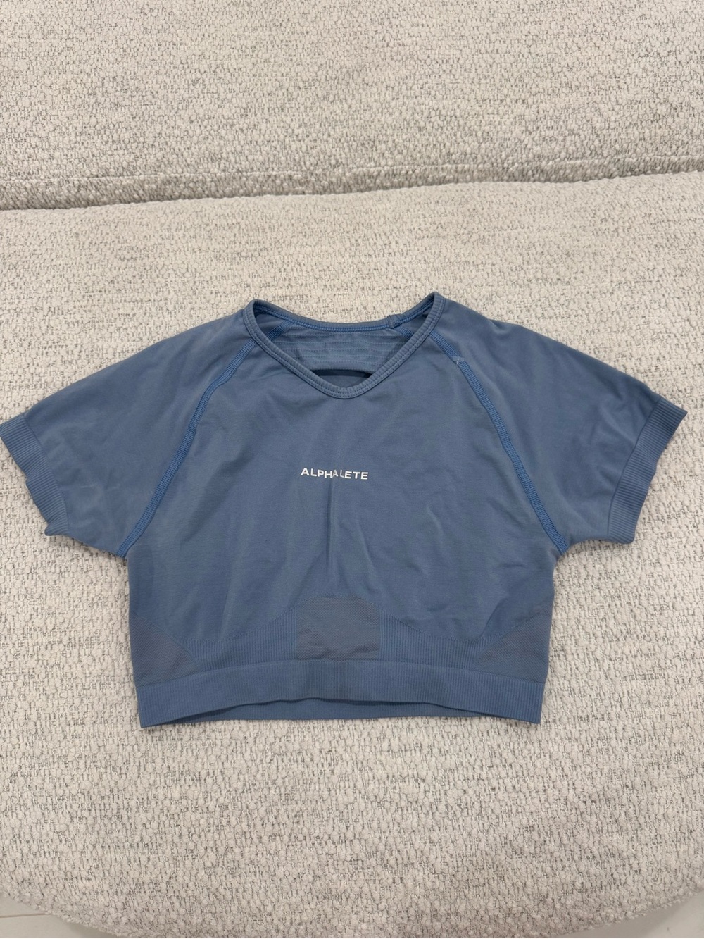 Alphalete Blue Athletic Short Sleeve Crop Top